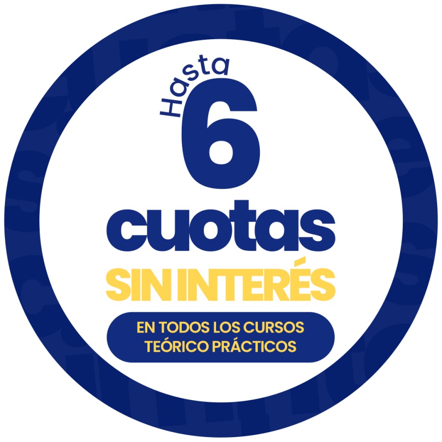 Hasta 6 Cuotas en todos los cursos!